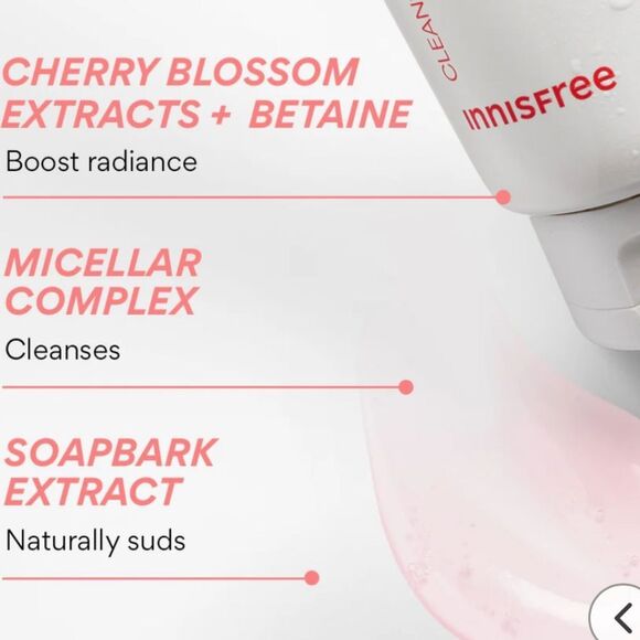🌻 INNISFREE Cherry Blossom Glow Jam Cleanser New FullSz - Picture 7 of 9